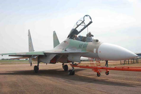 Chiến đấu cơ Su-30MK2 của Không quân Uganda. Chiến đấu cơ Su-30MK2 của Không quân Uganda.