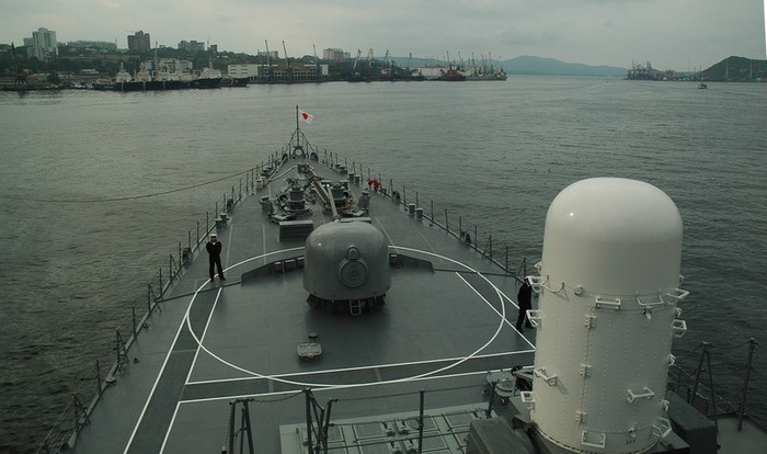 Hình ảnh các chiến hạm Nhật Bản tại quân cảng Vladivostok vào ngày Chủ Nhật (23/9). Hình ảnh các chiến hạm Nhật Bản tại quân cảng Vladivostok vào ngày Chủ Nhật (23/9).