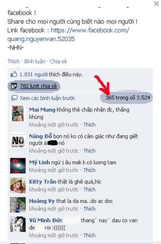 Đã có hàng nghìn người chia sẻ và lên án những hình ảnh của đám thanh niên này. (Ảnh chụp lại màn hình) Đã có hàng nghìn người chia sẻ và lên án những hình ảnh của đám thanh niên này. (Ảnh chụp lại màn hình)