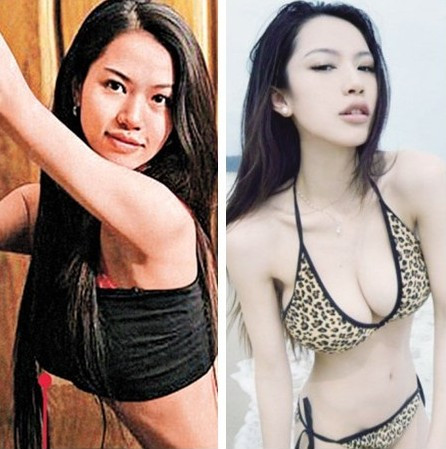 Tuy không có thay đổi về ngoại hình, nhưng rõ ràng nhờ môi trường trong làng giải trí mà Phan Sương Sương đã "một bước lên cao" nhờ vòng một ngoại cỡ của mình.