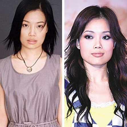 So với trước kia, thì nay Dung Tổ Nhi đã biết tận dụng hiệu quả của trang điểm để khuôn mặt sắc cạnh của mình đỡ thô hơn.