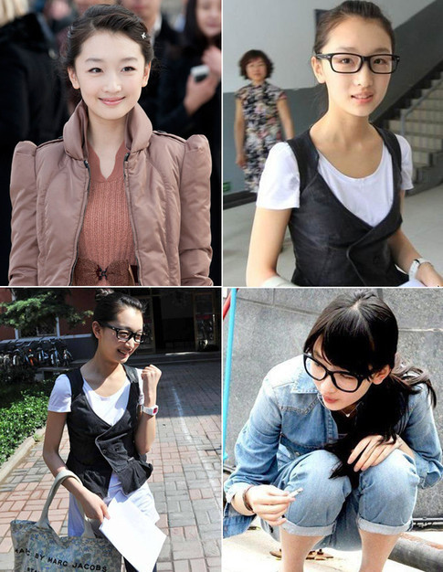 Châu Đông Vũ xì tin và tươi tắn với kính trắng gọng đen. Châu Đông Vũ xì tin và tươi tắn với kính trắng gọng đen.