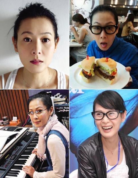 Khi đeo kính trông Lưu Nhược Anh già hơn nhiều. Khi đeo kính trông Lưu Nhược Anh già hơn nhiều.