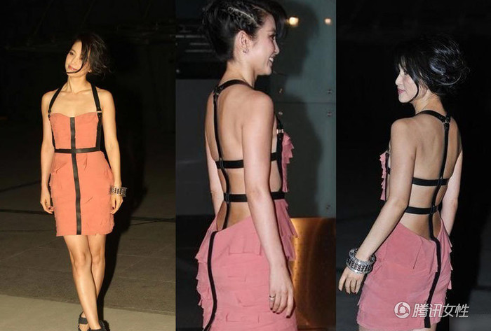 Thiết kế đường dây sau lưng càng giúp Lý Băng Băng thêm phần gợi cảm.