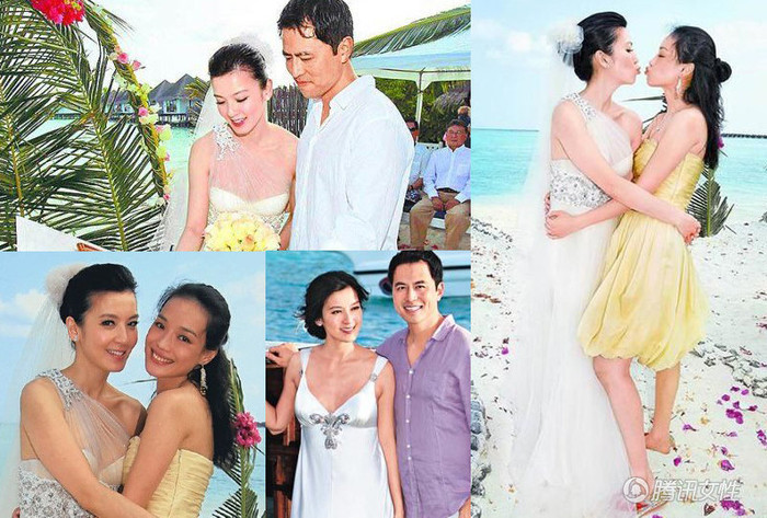 Cô nàng Thư Kỳ nổi bật với váy phù dâu màu vàng.