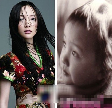 Bức ảnh chụp nghiêng từ thủa còn bé nhưng đã cho thấy được nét đẹp đặc trưng của Lý Tiểu Lộ.