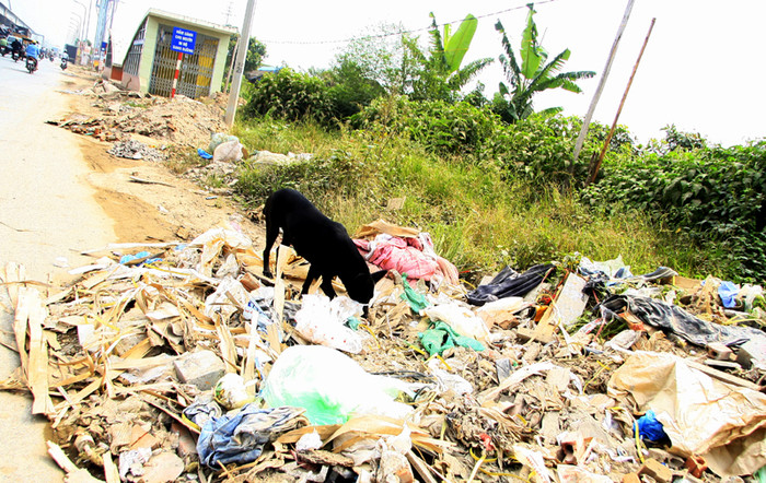 Các bãi rác ngập ngụa quanh hầm đi bộ