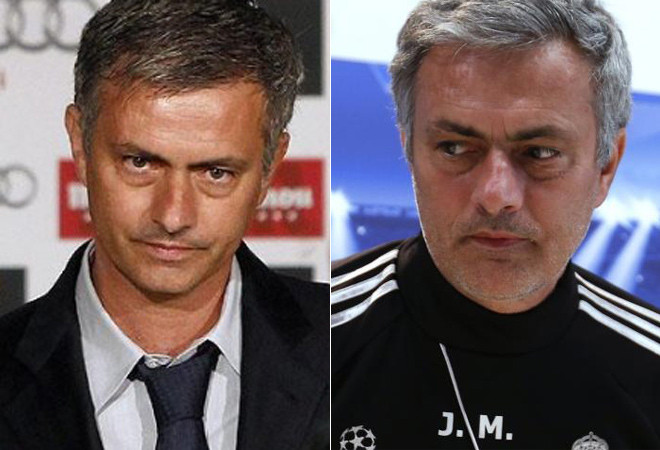 Mourinho tóc đã bạc hơn. Mourinho tóc đã bạc hơn.