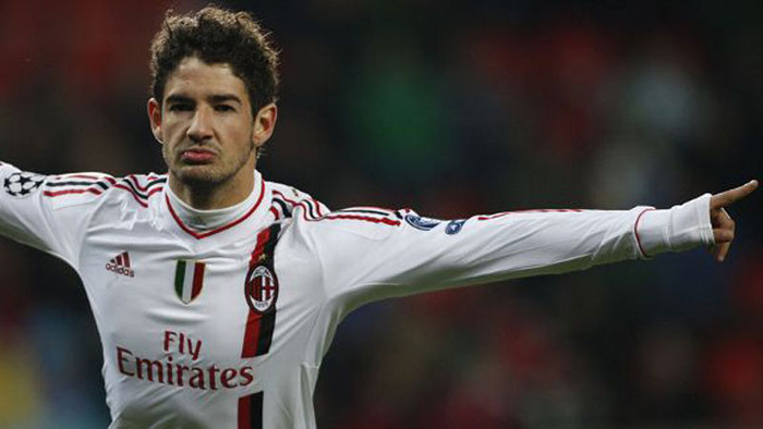 Alexander Pato bĩu môi với bàn thắng mở tỷ số anh ghi vào lưới Plzen cho Milan