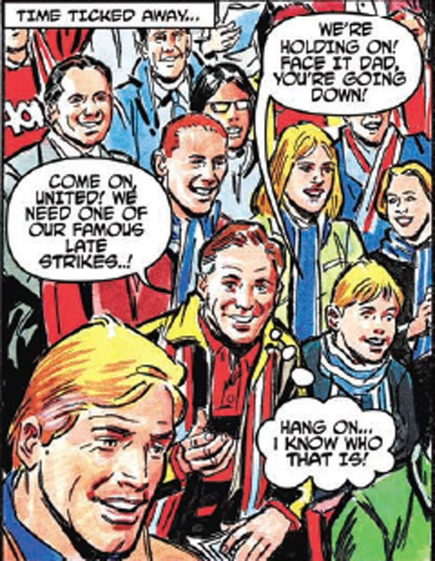 Roy: "Cố lên nào MU, mọi người luôn ghi bàn phút chót mà!". Rocky: "Cha sắp thua cuộc rồi