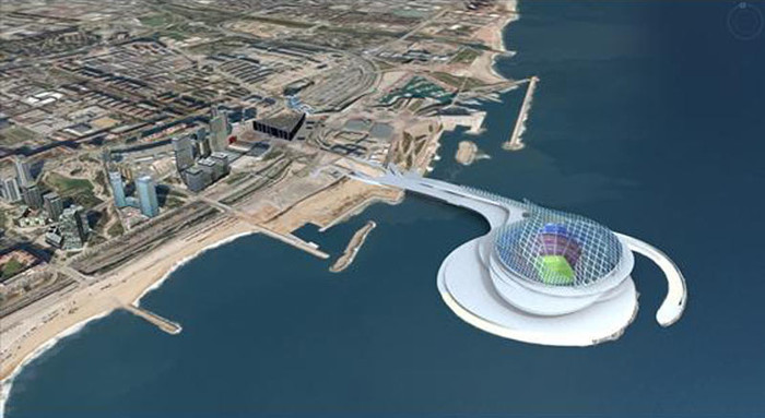 Mẫu sân bóng đá ngoài khơi của Barcelona Mẫu sân bóng đá ngoài khơi của Barcelona