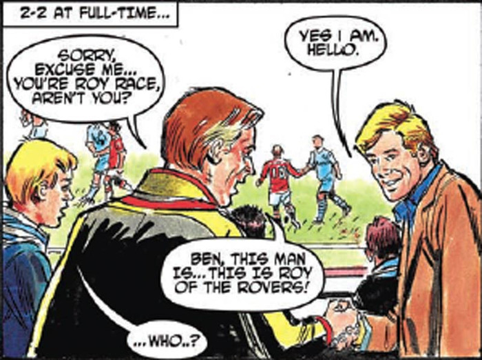 Một CĐV hỏi thăm cựu cầu thủ Roy Race