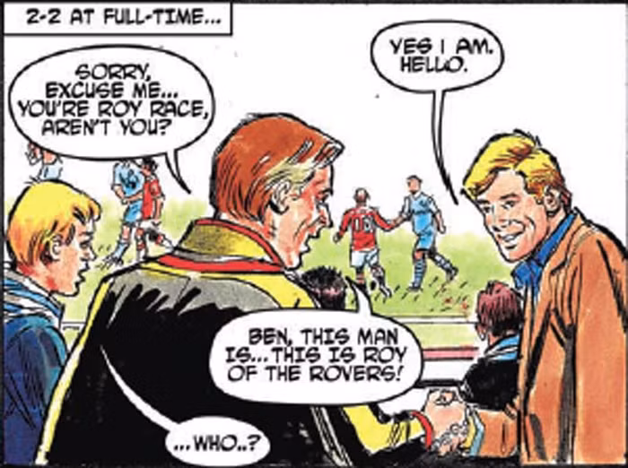 Một CĐV hỏi thăm cựu cầu thủ Roy Race Một CĐV hỏi thăm cựu cầu thủ Roy Race