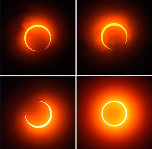 Diễn biến của hiện tượng nguyệt thực - Ảnh do CLB Thiên văn nghiệp dư TP.HCM cung cấp