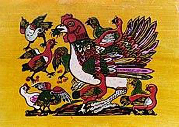 Tranh "Đàn gà" cầu chúc cho sự sung túc, đông con và an nhàn Tranh "Đàn gà" cầu chúc cho sự sung túc, đông con và an nhàn