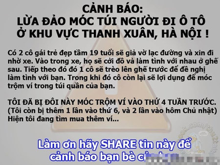 Lời cảnh báo khiến cộng đồng mạng điên đảo. Lời cảnh báo khiến cộng đồng mạng điên đảo.