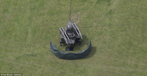 Hệ thống tên lửa Rapier triển khai tại Blackheath.