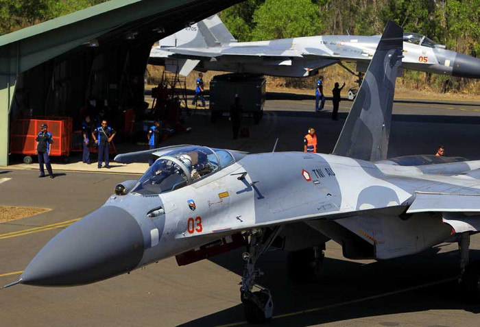 Máy bay Sukhoi Su-30 của không quân Indonesia trong cuộc tập trận Pitch Black 2012.