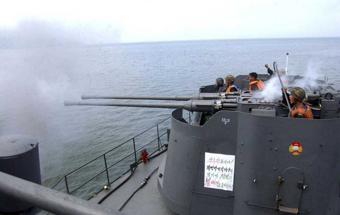 Hải quân Bắc Triều Tiên diễn tập tại một khu vực bí mật.