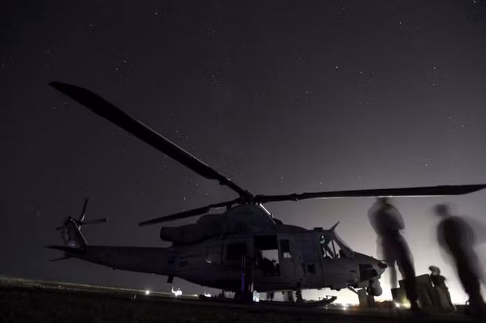 Trực thăng UH-1Y Venom thuộc Phi đội máy bay trực thăng 469, Thủy quân Lục chiến Hoa Kỳ tại tỉnh Helmand, Afghanistan ngày 4/10.