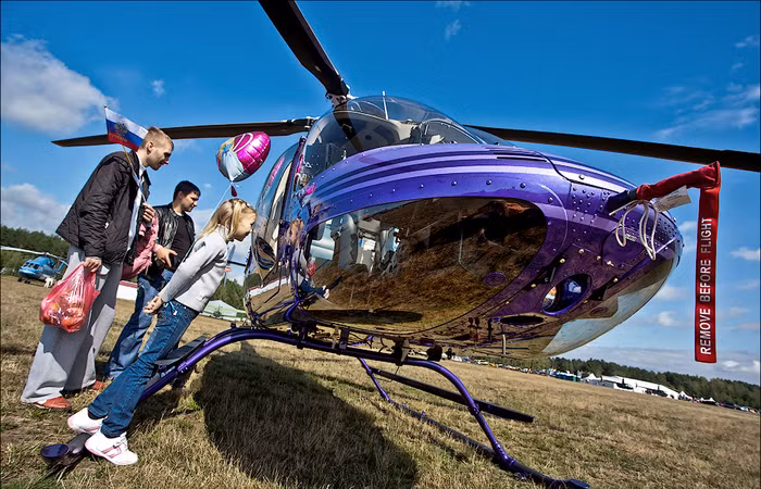 Các trực thăng tham gia thi đấu tại Giải vô địch trực thăng thế giới lần thứ 14.