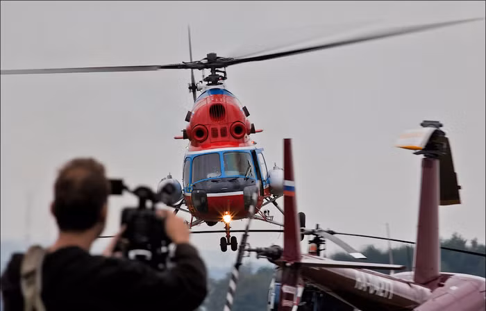 Các trực thăng tham gia thi đấu tại Giải vô địch trực thăng thế giới lần thứ 14.