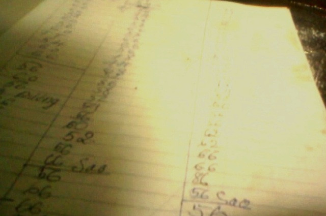 P. cho biết, những con số ghi ở trong sổ này là những ki-ốt cô "đi khách"...