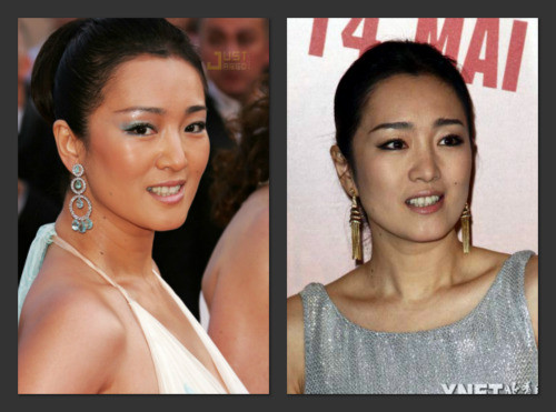 Khuôn mặt Củng Lợi vẫn không có gì thay đổi, nhưng phong cách trang điểm thì thay đổi rất lớn. Khuôn mặt Củng Lợi vẫn không có gì thay đổi, nhưng phong cách trang điểm thì thay đổi rất lớn.