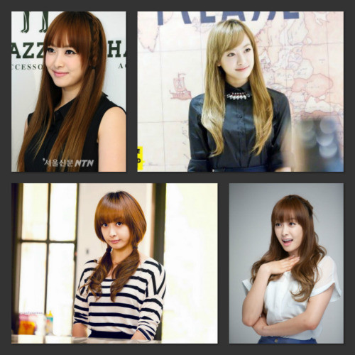 Cùng kiểu tóc mái ngố nhưng Victoria rất biết cách để làm gương mặt mình luôn mới hơn.