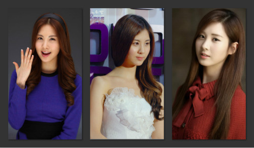 Seohyun điềm đạm, nữ tính với mái tóc dài ngang lưng.