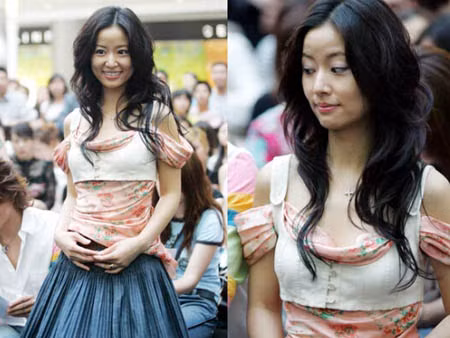 Lâm Tâm Như quê mùa và ngố với áo váy không hợp thời, phối hợp không hài hòa giữa thiết kế và màu sắc.