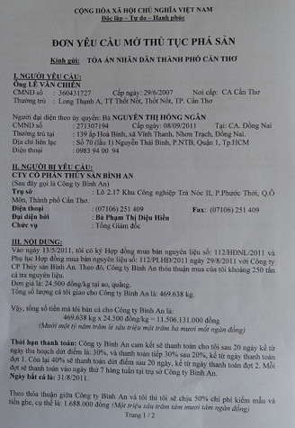 Đơn yêu cầu phá sản của nông dân bị Tòa từ chối Đơn yêu cầu phá sản của nông dân bị Tòa từ chối