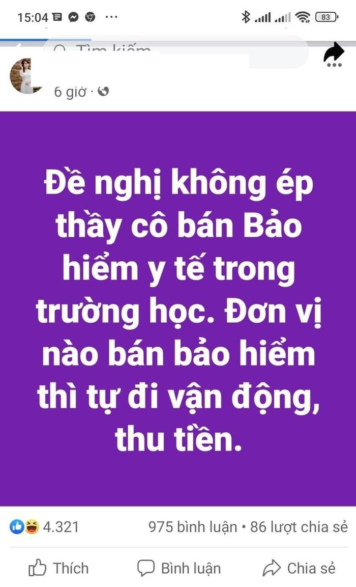 Ảnh chụp màn hình trên mạng xã hội do tác giả cung cấp Ảnh chụp màn hình trên mạng xã hội do tác giả cung cấp