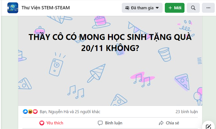 Ảnh chụp màn hình chia sẻ của giáo viên trên mạng xã hội do tác giả cung cấp Ảnh chụp màn hình chia sẻ của giáo viên trên mạng xã hội do tác giả cung cấp