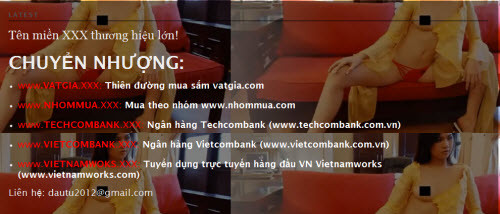 Trang web rao bán tên miền .xxx của một số doanh nghiệp, ngân hàng lớn ở Việt Nam. Trang web rao bán tên miền .xxx của một số doanh nghiệp, ngân hàng lớn ở Việt Nam.