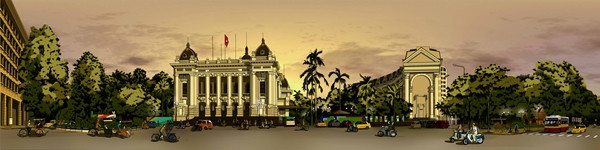 Bức tranh panorama Nhà Hát Lớn (Hà Nội). Bức tranh panorama Nhà Hát Lớn (Hà Nội).