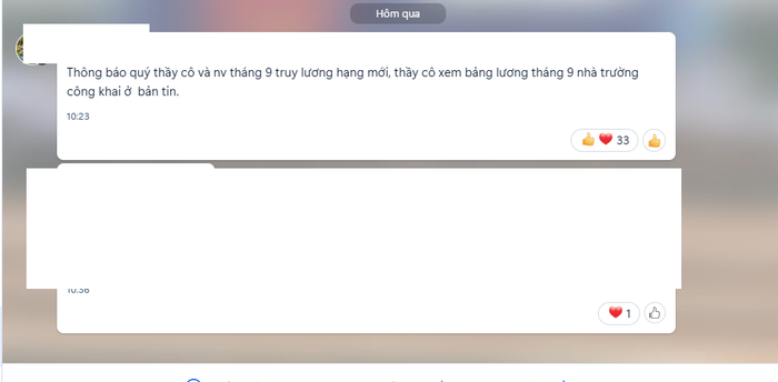 Thông báo của nhà trường trên zalo do giáo viên cung cấp. Thông báo của nhà trường trên zalo do giáo viên cung cấp.