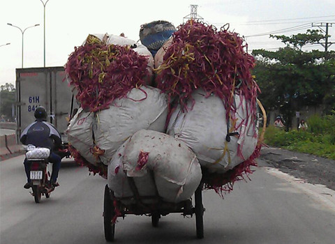 Chở hàng cồng trên quốc lộ 51, Biên Hòa, Đồng Nai. Ảnh: Bùi Hữu Tân Chở hàng cồng trên quốc lộ 51, Biên Hòa, Đồng Nai. Ảnh: Bùi Hữu Tân