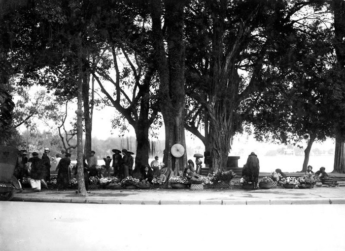 Chợ hoa hồ Hoàn Kiếm - Ảnh: Sưu tầm