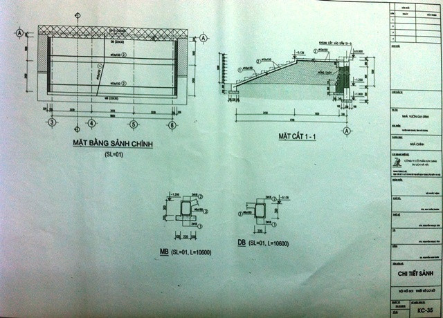 Chi tiết mặt sảnh (góc trên bên trái) và thể hiện mặt cắt Chi tiết mặt sảnh (góc trên bên trái) và thể hiện mặt cắt