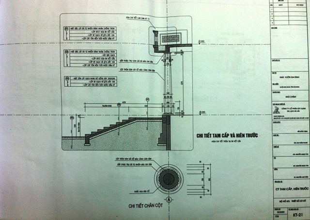 Chi tiết tam cấp và hiên trước Chi tiết tam cấp và hiên trước