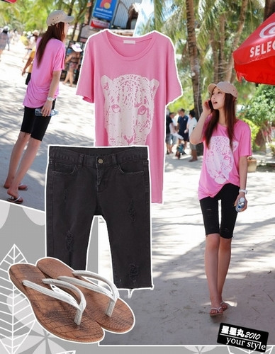 Áo phông rộng và quần ngố cho những cô nàng năng động. Xem thêm: Ngọc Trinh ""chịu khó" khoe da trắng, vai thon với váy hè sành điệu