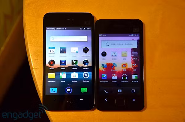 Màn hình Meizu MX (trái) hiển thị hình ảnh tươi sáng hơn nhiều so với Meizu M9 (phải).