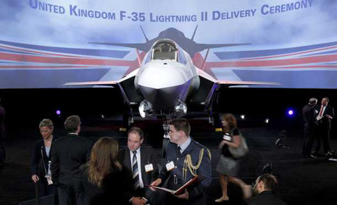 Máy bay F-35B tại lễ bàn giao hôm 19/7 Máy bay F-35B tại lễ bàn giao hôm 19/7