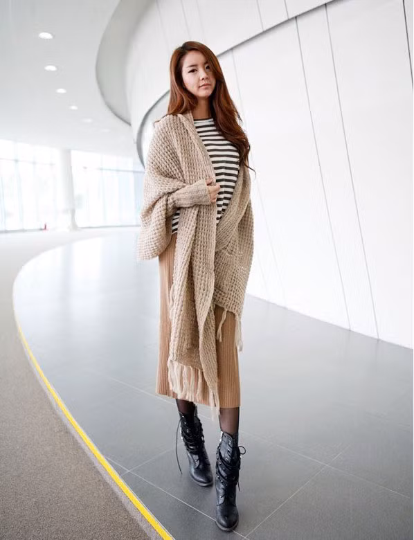 Mặc chân váy Midi như thế nào?, Thời trang, chan vay midi, vay, giay cao got, thoi trang