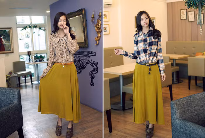 Mặc chân váy Midi như thế nào?, Thời trang, chan vay midi, vay, giay cao got, thoi trang