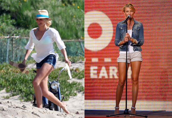 Cameron Diaz vẫn luôn là một trong những diễn viên có đôi chân nóng bỏng nhất nước Mỹ, cô luôn thể hiện điều đó qua những chiếc quần short trong một thời gian dài. Xem thêm: Thời trang sao Hollywood/Thời trang sao Hàn/Thời trang sao Việt/Thời trang sao Hoa ngữ