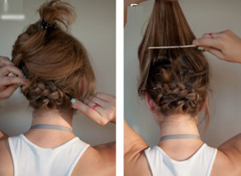 Đối với phần tóc phía dưới, bạn có thể tết hoặc cuộn tròn thành búi nhỏ sau gáy. Đối với phần tóc phía dưới, bạn có thể tết hoặc cuộn tròn thành búi nhỏ sau gáy.