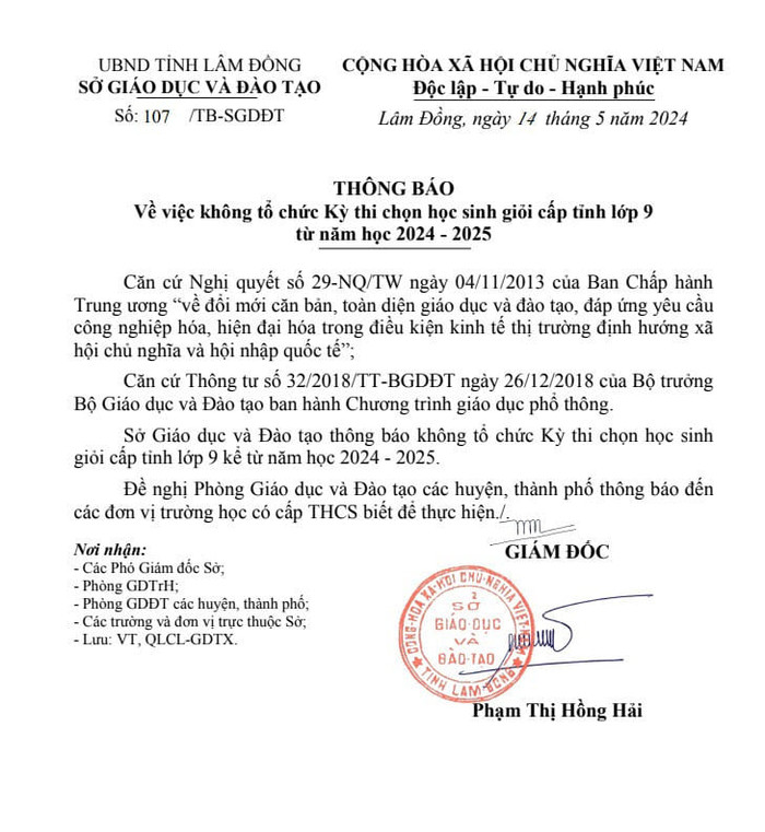 Ảnh chụp Thông báo Số: 107/TB-SGDĐT Sở Giáo dục và Đào tạo tỉnh Lâm Đồng KO THI HSG - gdvn_t.giaoduc.net.vn .jpg