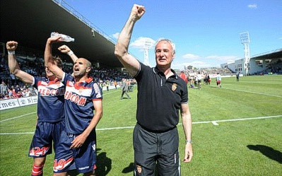 Claudio Ranireri và các học trò trong ngày thăng hạng Ligue 1